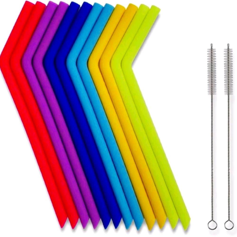 14 Piece Silicone Straw Set